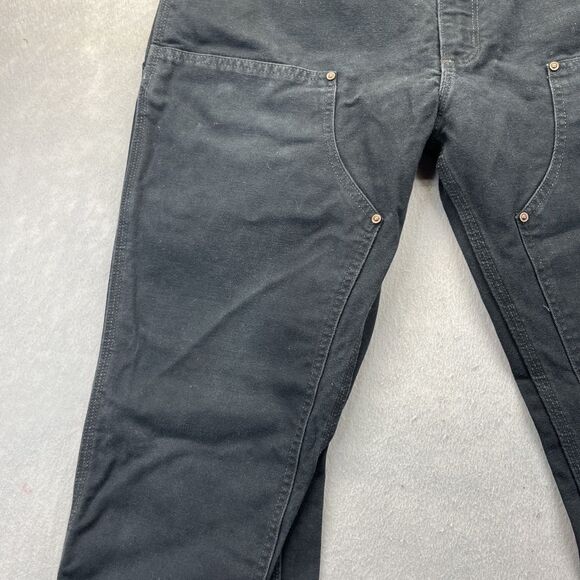 Carhartt EB136 Washed Duck Double Front Work Dungaree Pants Size 36x36 Black - Picture 7 of 16